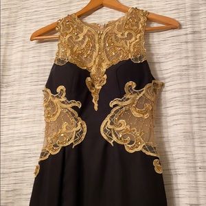 Glamour by Terani Couture Formal Black Gold Beaded